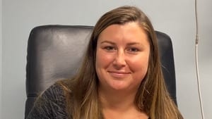 Screenshot of a female patient from a video review